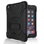 iPad 9.7 2017 2018 Air Heavy Duty Shockproof Case With Swivel Stand Strap