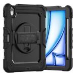 iPad Air 11″ 2024 Builder Shockproof Heavy Duty Case With Swivel Stand & Strap