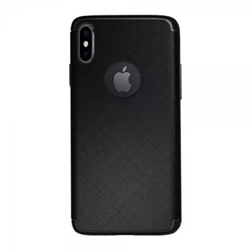 iPhone XR Matte Black Cross Pattern TPU Gel Case